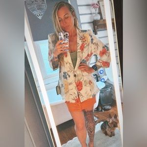 Vintage Haband’s American Sweetheart 80s Flax Floral Sport Jacket coat Blazer